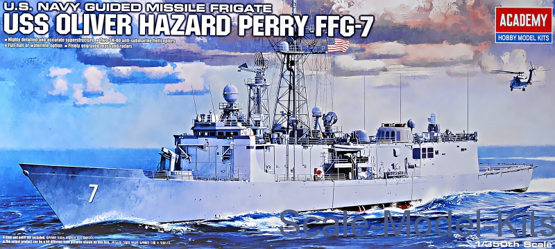 Academy - USS Oliver Hazard Perry FFG-7 - plastic scale model kit in 1: ...