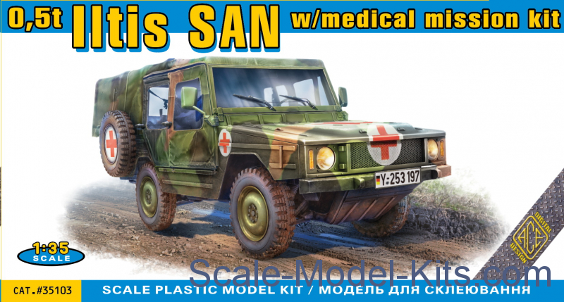 0,5t Iltis SAN w/medical mission kit-Ace plastic scale model kit in 1: ...