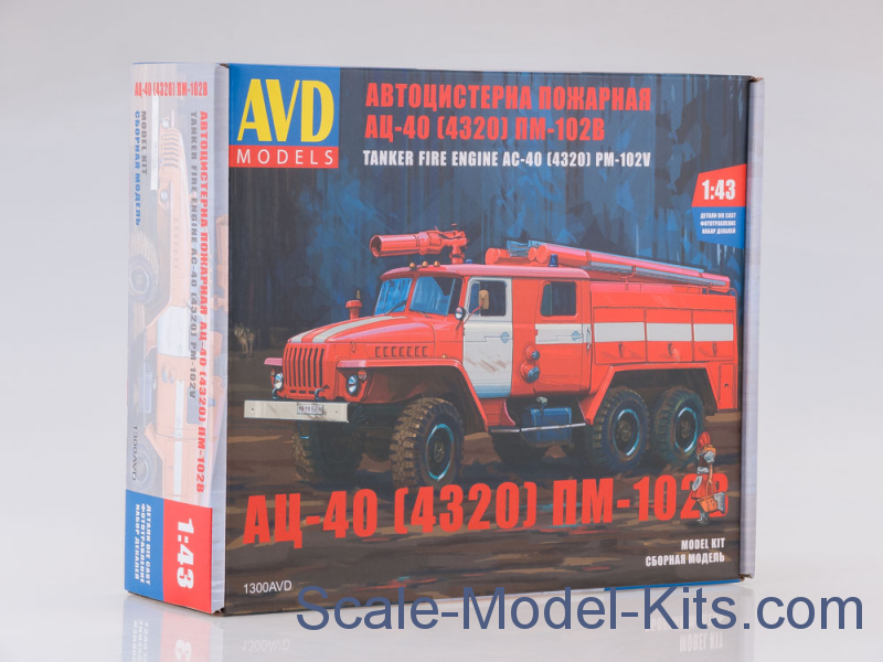 AVD Models - Fire truck ATs-40 (4320) PM-102V - plastic scale model kit ...