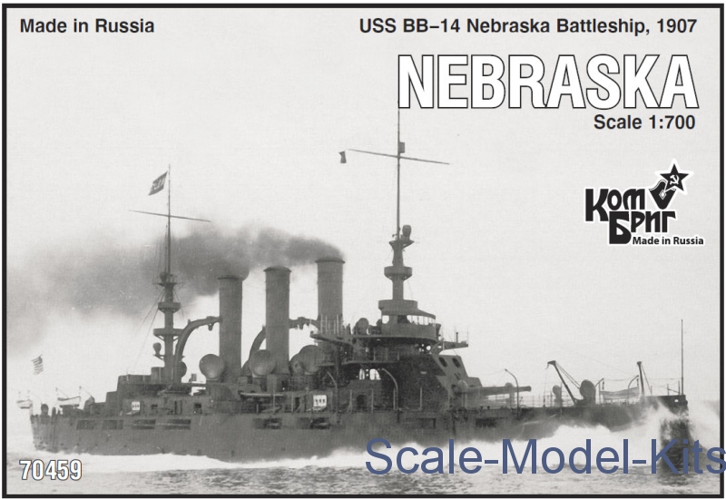 USS BB14 Nebraska Battleship, plastic scale model kit in