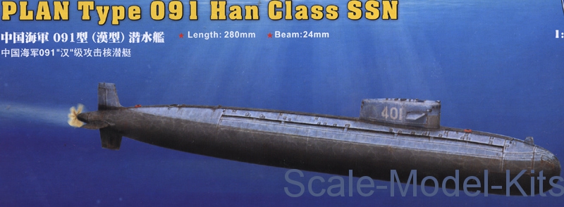 Hobby Boss - PLAN Type 091 Han Class SSN - plastic scale model kit in 1 ...