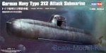 Submarines: German Navy Type 212 Attack Submarine, Hobby Boss, Scale 1:350