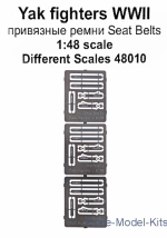 Photo-etched parts: Photoetched: Seat belts for Yak fighter WWII, Mars Models, Scale 1:48