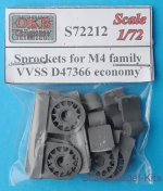 Detailing set: Sprockets for M4 family, VVSS D47366 economy, OKB Grigorov, Scale 1:72