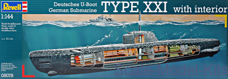 Revell U Boat Type Xxi With Interior Plastic Scale Model